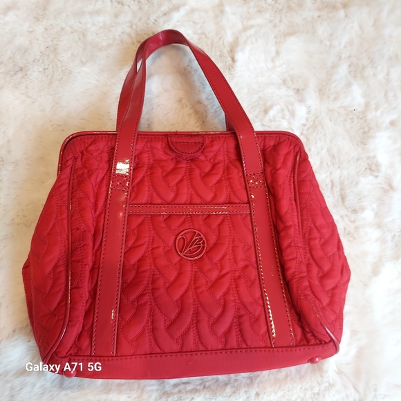 Vera Bradley Handbags - Rare Find!Vintage Vera Bradley Red Purse Handbag with Patent "Leather" Handles